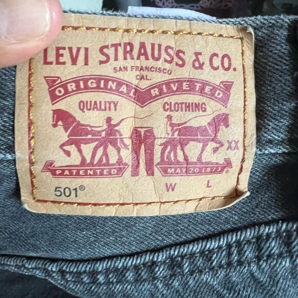 LEVI'S 501 '93 Relaxed Original Stonewash Faded Black Men’s Jeans Sz 30X30 - Picture 11 of 11